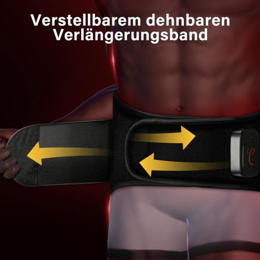 Comfytemp Infravörös Hátmasszázs Öv Akkumulátorral, 10 Hőfok 5 Vibrációs Mód App Vezérléssel 27x155cm Vezeték Nélküli Melegítő Öv