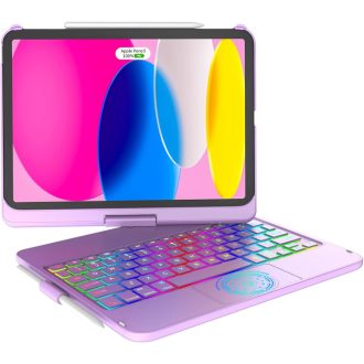  KARFUN iPad 10/11 Billentyűzetes Tok 360° Forgatható Bluetooth QWERTZ Trackpad