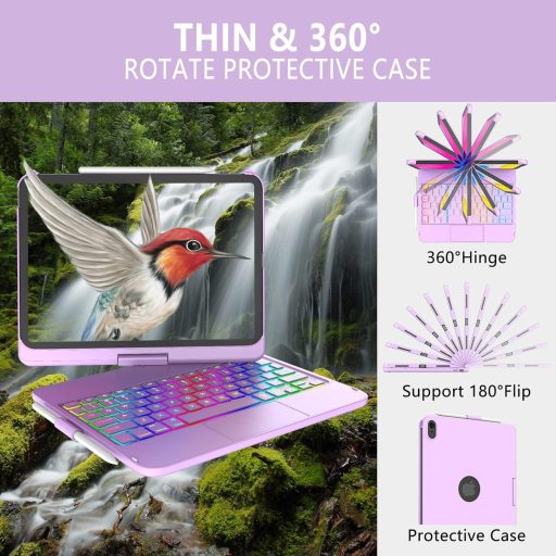 KARFUN iPad 10/11 Billentyűzetes Tok 360° Forgatható Bluetooth QWERTZ Trackpad