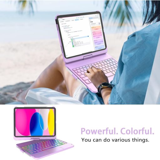 KARFUN iPad 10/11 Billentyűzetes Tok 360° Forgatható Bluetooth QWERTZ Trackpad