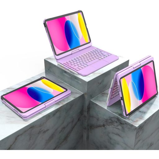 KARFUN iPad 10/11 Billentyűzetes Tok 360° Forgatható Bluetooth QWERTZ Trackpad