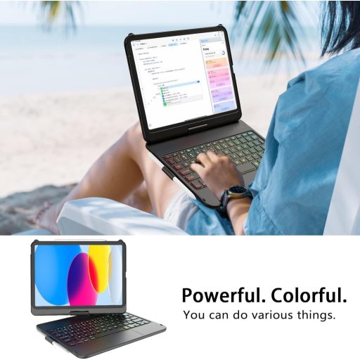 KARFUN iPad 10/11 Tok Billentyűzettel 360° Forgatható Bluetooth QWERTZ Trackpad