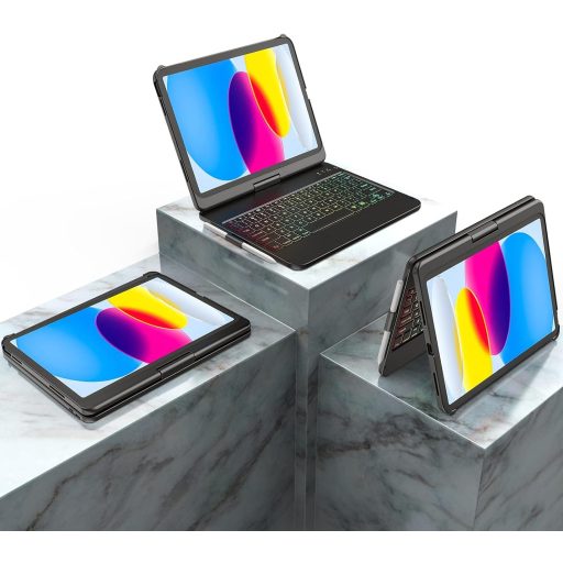 KARFUN iPad 10/11 Tok Billentyűzettel 360° Forgatható Bluetooth QWERTZ Trackpad