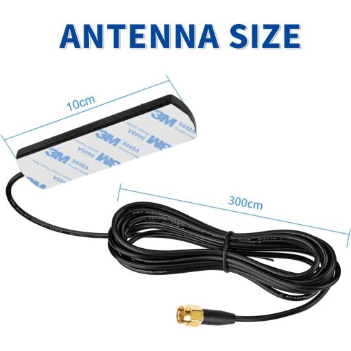 Eightwood DAB+ Autóantenna SMA Adapter Szélvédő Ragasztható 3m Kábel Pioneer Kenwood Alpine
