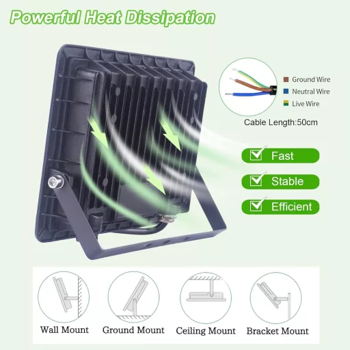 Fosingut 100W LED Reflektor Mozgásérzékelővel - 10000 Lumen Kültéri Lámpa, 6500K, IP66 Vízálló Falvilágítás Garázshoz, Pincéhez, Kerthez