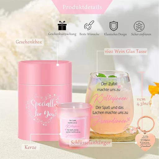 Cadou de Adio pentru Femei - Pahar de Vin pentru Colegă, Prietenă