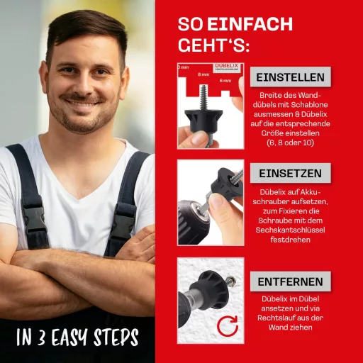 Dübelix Dübelkivonó Adapter Fúrócsavarberendezéshez - Sérülésmentes Falhoz