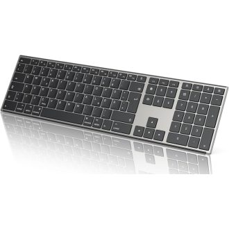   OMOTON Alumínium Bluetooth Billentyűzet Vezeték Nélküli Mac Kompatibilis Ergonomikus