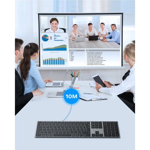 OMOTON Alumínium Bluetooth Billentyűzet Vezeték Nélküli Mac Kompatibilis Ergonomikus