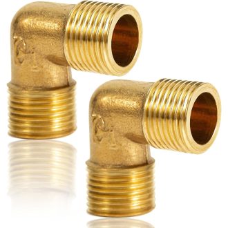   Beatific 2 db-os sárgaréz 90°-os könyök, 1/2" külső menetes csatlakozó, DN15 ivóvíz-kompatibilis szerelvény fűtési és vízvezeték rendszerekh