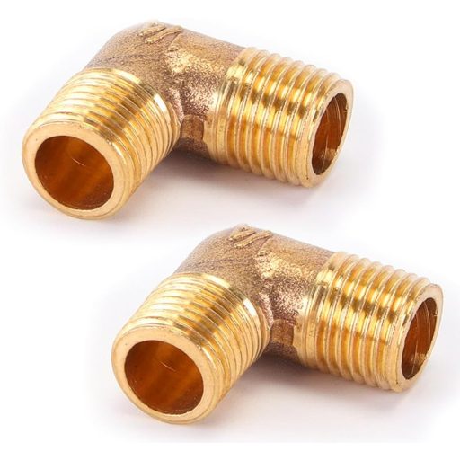 Set de 2 racorduri alama Beatific, cot la 90°, filet exterior 1/2", fiting DN15 compatibil cu apă potabilă, pentru sisteme de încălzire și sanitare