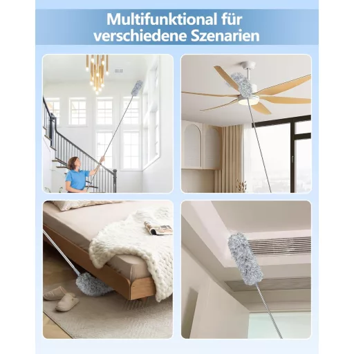 Aspirator telescopic Fogray cu prelungire și aplicator moale din silicon pentru îndepărtat pânzele de păianjen