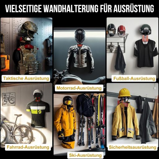Suport de perete pentru haine moto OneTigris 2.0 - Suport pentru cască și echipament moto, 80 kg