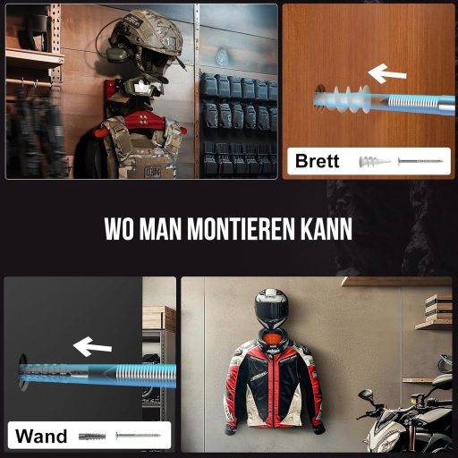 OneTigris Motorkerékpár Ruhatartó Fali Konzol 2.0 - Sisak és Motoros Ruha Tartó 80kg