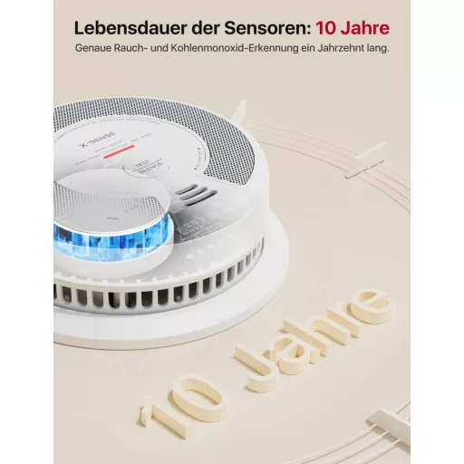 X-Sense WiFi-s Füst és Szénmonoxid Érzékelő, Cserélhető Elemmel, 2-in-1 Intelligens Kombinált Detektor, X-Sense Home Biztonsági Applikációva