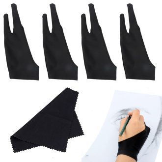   Kiuiom rukavice za crtanje za digitalno crtanje, 2 komada, crne, za lijevu i desnu ruku