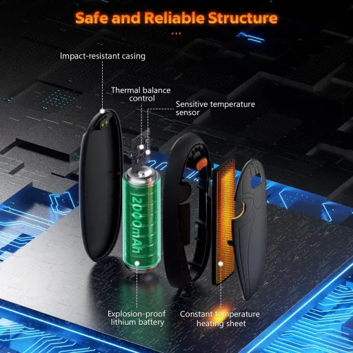 FYDEE 14000 mAh Elektromos Kézmelegítő Powerbank Funkcióval, 3 Hőfok 58°C-ig
