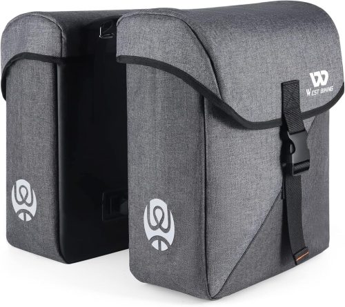 ICOCOPRO Kerékpár Táska 35L - Dupla Csomagtartó Táska Vízálló Esővédővel - 3D Bicikli Táska MTB, Országúti és Elektromos Kerékpárokhoz