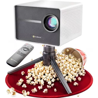   CuBeam Mini 4K Projektor - 20000 Lumen LED Házimozi Vetítő WiFi és Bluetooth Kapcsolattal, 4D Képkorrekció, Rövid Vetítési Távolság, Hordozh