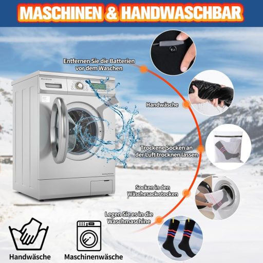 Șosete încălzite Multper pentru bărbați și femei, 5V 5000mAh, reîncărcabile, 3 trepte