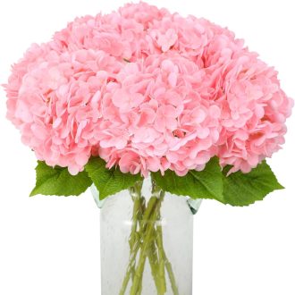   JUSTOYOU 3 darabos művirág szett hortenzia rózsaszín dekoráció