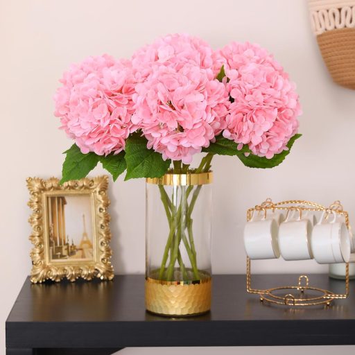 JUSTOYOU 3 darabos művirág szett hortenzia rózsaszín dekoráció