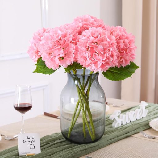 JUSTOYOU 3 darabos művirág szett hortenzia rózsaszín dekoráció