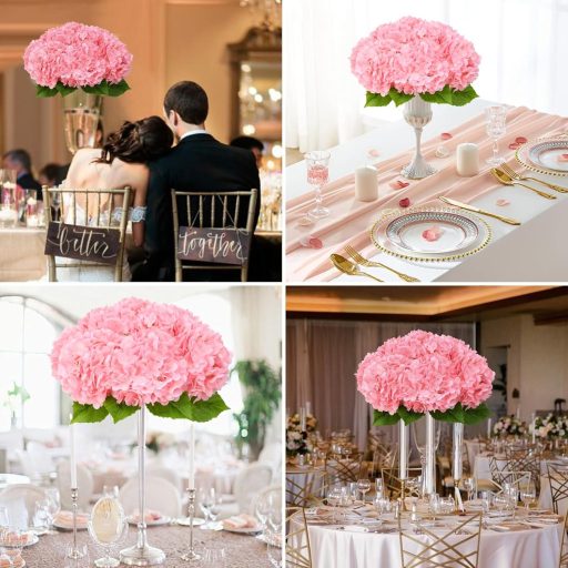 JUSTOYOU 3 darabos művirág szett hortenzia rózsaszín dekoráció