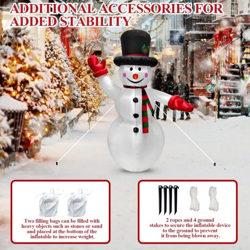 TEPENAR 1,8m Felfújható Hóember LED Világítással Karácsonyi Dekoráció