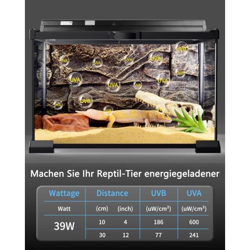 LUCKY HERP T5 UVB 39W Terrarium Lámpa Teknős Sügér Kígyó Hüllő UV Fény