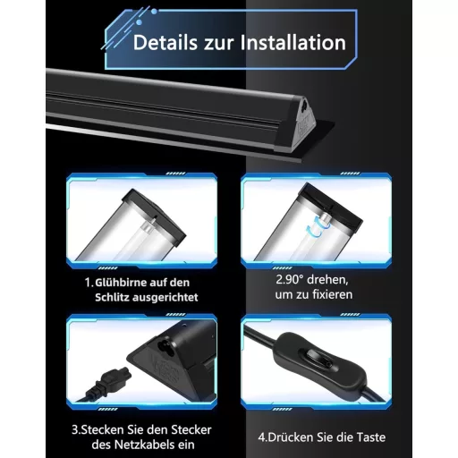 LUCKY HERP T5 UVB 39W Lampă Terariu pentru Țestoase, Șopârle, Șerpi și Reptile, Lumină UV