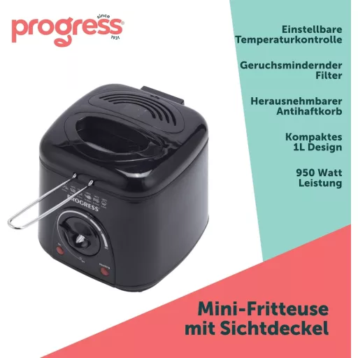 Progress Compact 1L Mini Mélysütő Levehető Kosárral, Antilengő Lábakkal és Szagszűrővel