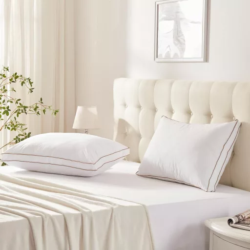 Deodar 2 kom Jorgan Jastuk 46x66 cm, Punjenje od guščjeg perja, 100% Pamuk, Hipolergeno