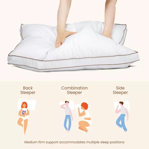 Deodar 2 kom Jorgan Jastuk 46x66 cm, Punjenje od guščjeg perja, 100% Pamuk, Hipolergeno