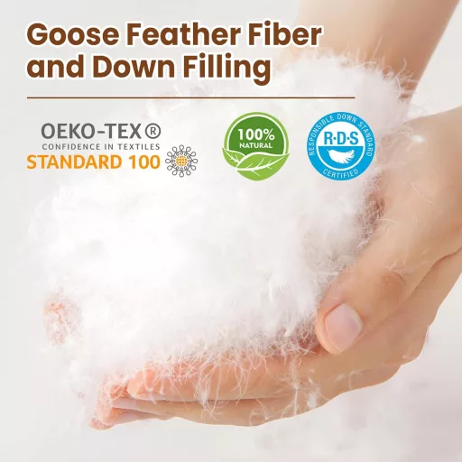 Deodar 2 kom Jorgan Jastuk 46x66 cm, Punjenje od guščjeg perja, 100% Pamuk, Hipolergeno