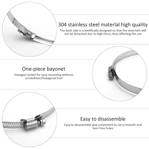 DAWRIS 2 buc Reducție Conectoare 120-160mm cu Clemă Inox pentru Ventilație