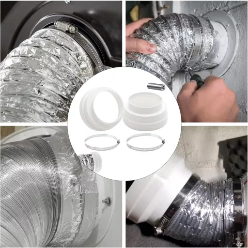 DAWRIS 2 buc Reducție Conectoare 120-160mm cu Clemă Inox pentru Ventilație