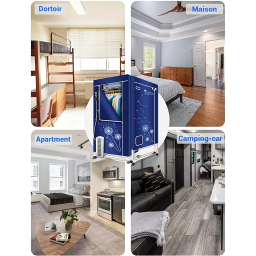 Uscător de rufe electric portabil KASYDoFF 1600W cu tehnologie cu anioni