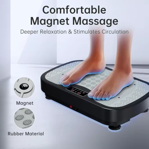 JOROTO JV30 Vibrációs Tréning Platform Otthoni Edzéshez 9 Rezgés Mód 99 Intenzitás Szint Ellenállás Gumikötél Távirányító 150kg - Black