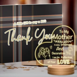   UneedMe 3D ilúzna nočná lampa pre mamu – gravírovaný darček od dcéry alebo syna