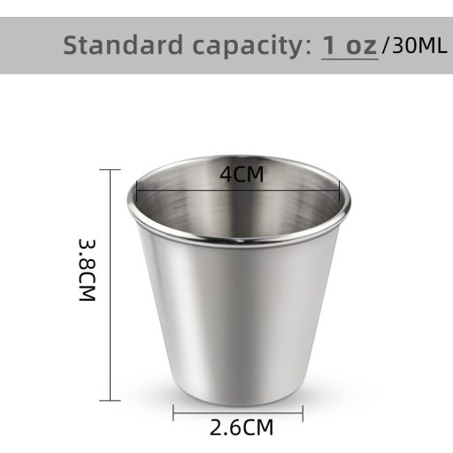 ZephyrHome 12 db rozsdamentes acél pohár szett, 30 ml, piknikhez, esküvőhöz, étteremhez