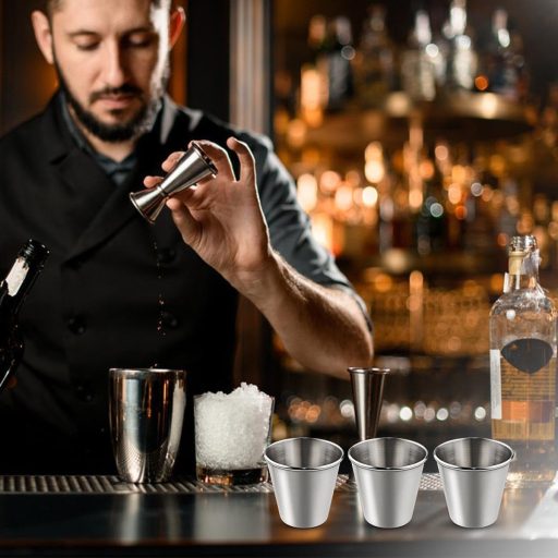 ZephyrHome 12 db rozsdamentes acél pohár szett, 30 ml, piknikhez, esküvőhöz, étteremhez