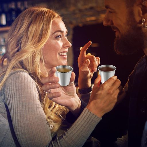 ZephyrHome 12 db rozsdamentes acél pohár szett, 30 ml, piknikhez, esküvőhöz, étteremhez