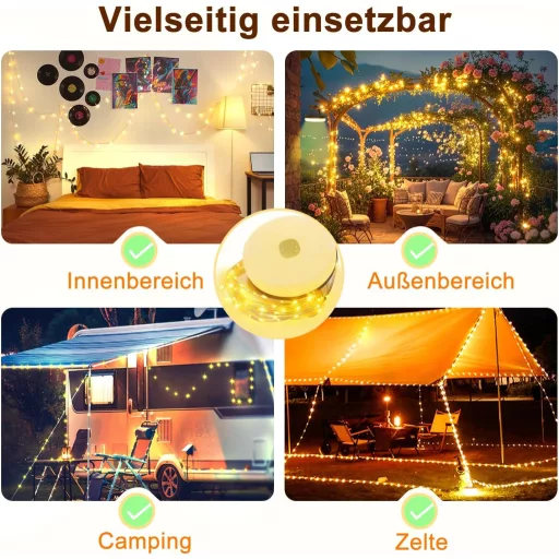 Taiyongkang 10m Lampă Solară de Camping USB, Impermeabilă, Dimmabilă, Cort, Rulotă, Exterior