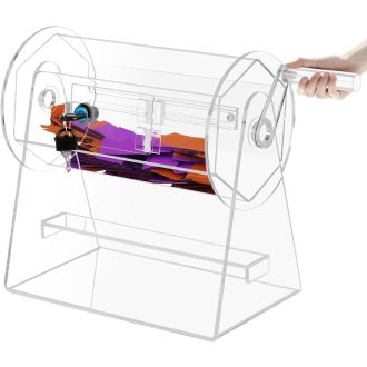   YUCHENGTECH Priehľadná Akrylová Tombola s Rukoväťou - Bingo Loto Koleso Šťastia pre 2000 Lístkov, s 2 Kľúčmi