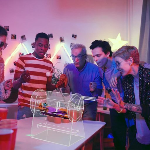 YUCHENGTECH Priehľadná Akrylová Tombola s Rukoväťou - Bingo Loto Koleso Šťastia pre 2000 Lístkov, s 2 Kľúčmi