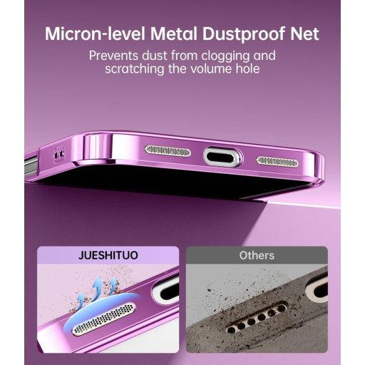 Jueshituo Obal pre iPhone 16 Pro, 3-v-1 Set s ochrannou fóliou, Vojenský štandard, Kompatibilný s MagSafe, Nárazuvzdorný magnetický obal na telefón, Ružový