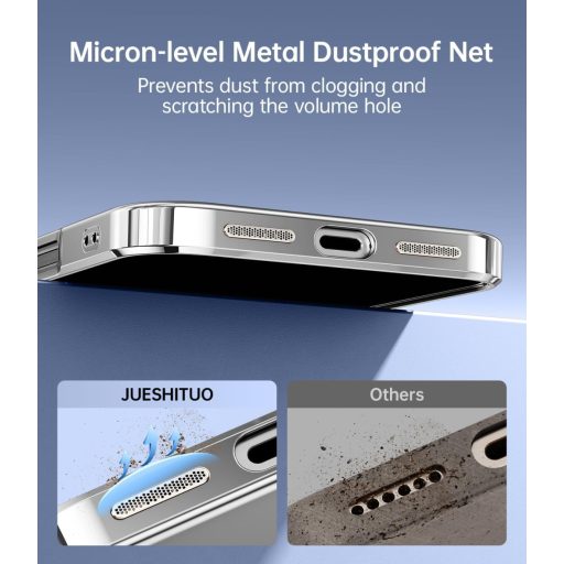 Jueshituo 3-in-1 Tok iPhone 16 Pro-hoz, Katonai Szabványú Ütésálló Telefontok MagSafe Kompatibilis, Kameravédelem, 2 Védőfólia, Titán