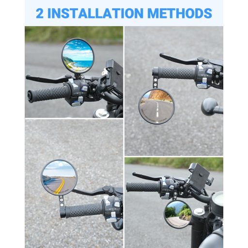 SUPAREE Motorkerékpár Tükör 360° Forgó E-Jóváhagyott Alsó Tükör 22-25,4mm
