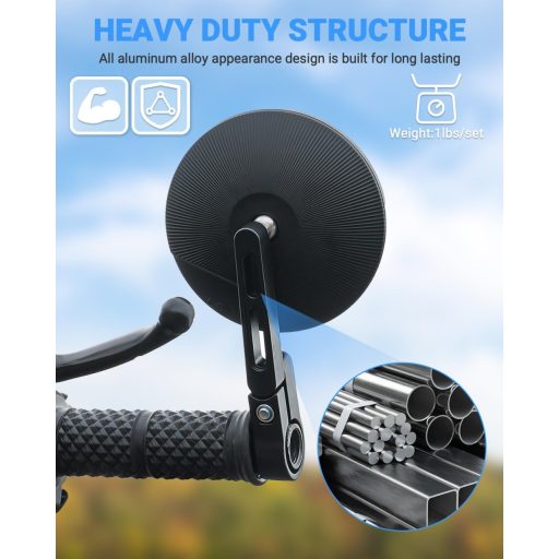 Oglindă Motocicletă SUPAREE, Rotire 360°, Omologată E, Montare Sub Ghidon, 22-25,4mm